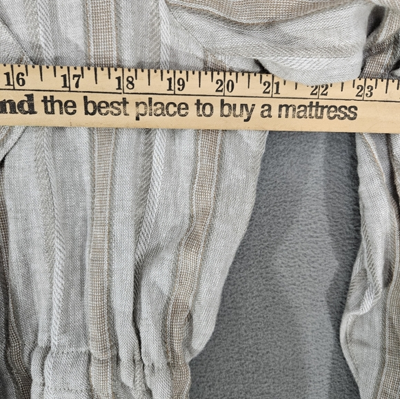 Fate Womens Linen Viscose Blend Open Frount Tie Jacket Cream Strip Size Medium M - Picture 12 of 12